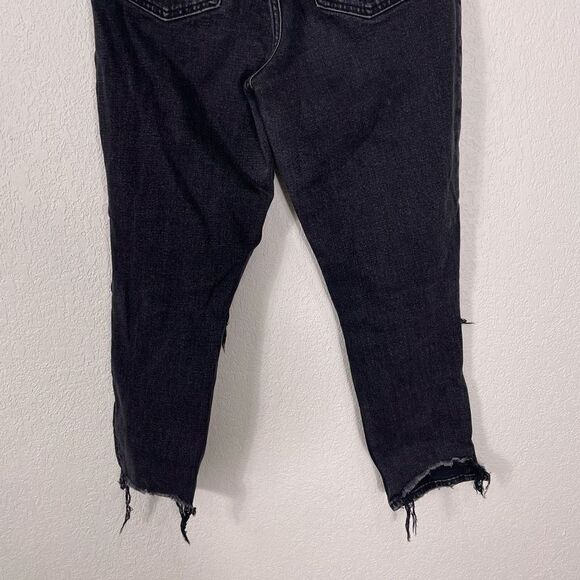 Abercrombie & Fitch Black The Mom High Rise Ripped Knees Jeans - Picture 6 of 8